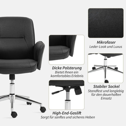 Ergonomická otočná kancelářská židle, výškově nastavitelná, černé mikrovlákno