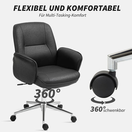 Ergonomická otočná kancelářská židle, výškově nastavitelná, černé mikrovlákno