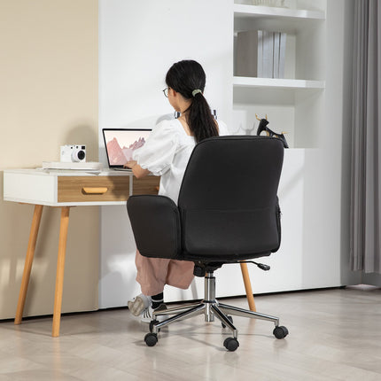 Ergonomická otočná kancelářská židle, výškově nastavitelná, černé mikrovlákno