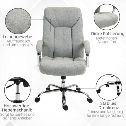 Ergonomická otočná kancelářská židle, polstrované područky, nastavitelná