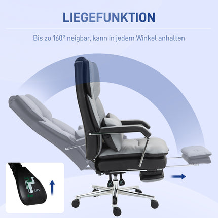 Ergonomická kancelářská židle, houpací, nosnost 180 kg, světle šedá kůže