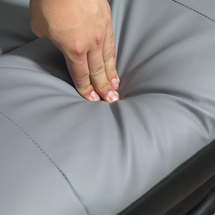 Ergonomická kancelářská židle, houpací, nosnost 180 kg, světle šedá kůže