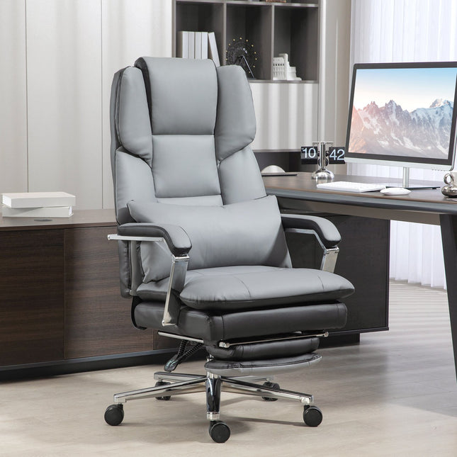 Ergonomická kancelářská židle, houpací, nosnost 180 kg, světle šedá kůže