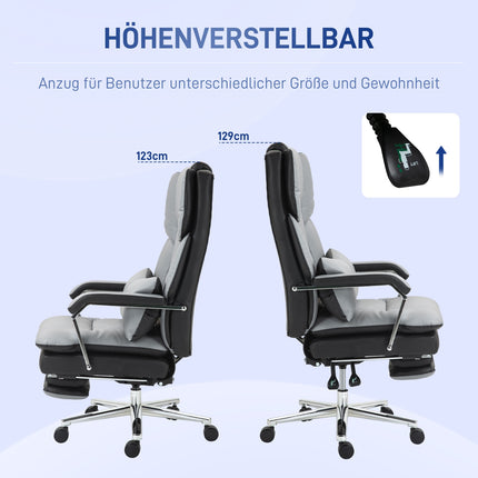 Ergonomická kancelářská židle, houpací, nosnost 180 kg, světle šedá kůže