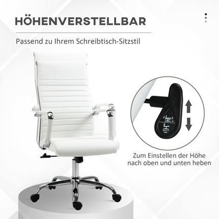 Ergonomická bílá kancelářská židle, otočná o 360°, nosnost 120 kg