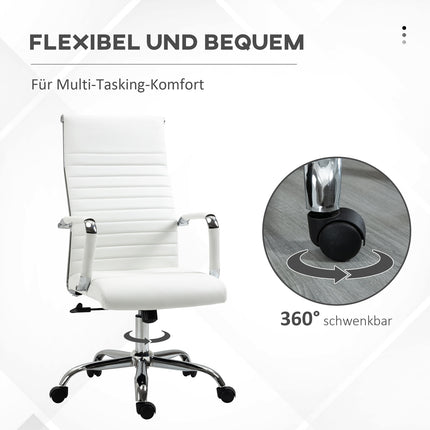 Ergonomická bílá kancelářská židle, otočná o 360°, nosnost 120 kg