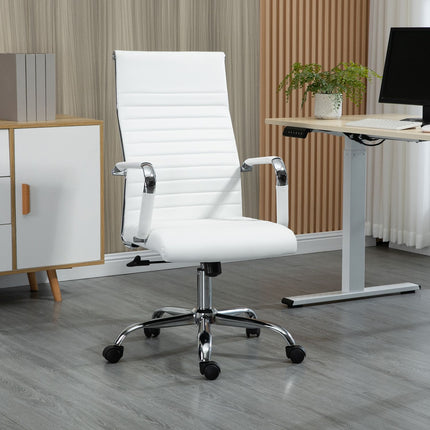 Ergonomická bílá kancelářská židle, otočná o 360°, nosnost 120 kg