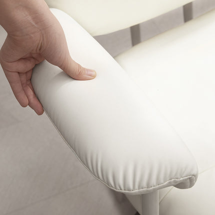 White office chair in synthetic leather, adjustable, tilt function