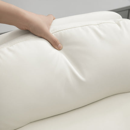 White office chair in synthetic leather, adjustable, tilt function