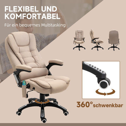 Ergonomická kancelářská židle s masáží, vyhříváním a odpočinkovou polohou