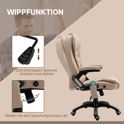 Ergonomická kancelářská židle s masáží, vyhříváním a odpočinkovou polohou