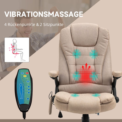 Ergonomická kancelářská židle s masáží, vyhříváním a odpočinkovou polohou