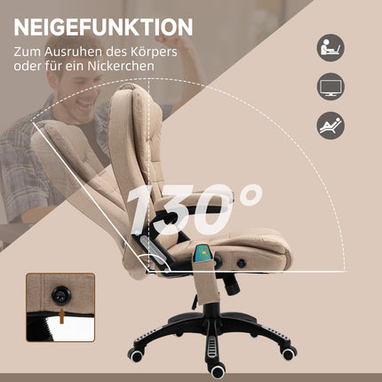 Ergonomická kancelářská židle s masáží, vyhříváním a odpočinkovou polohou