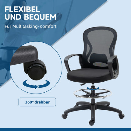 Ergonomická nastavitelná kancelářská židle – černá, nosnost 120 kg