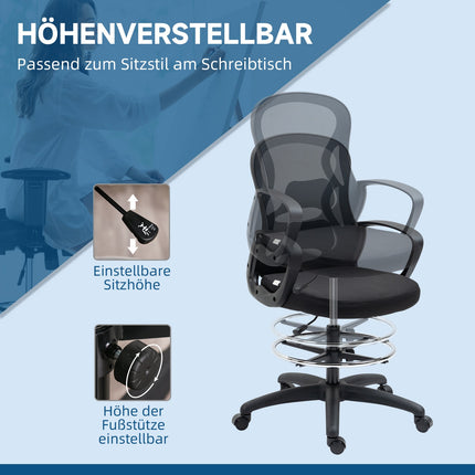 Ergonomická nastavitelná kancelářská židle – černá, nosnost 120 kg