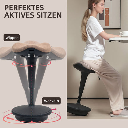 Ergonomická otočná kancelářská stolička, nastavitelná 68.5-83.5 cm, hnědá