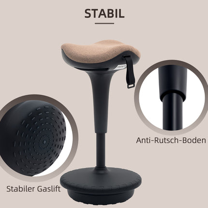 Ergonomická otočná kancelářská stolička, nastavitelná 68.5-83.5 cm, hnědá