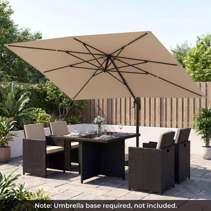 Offset Patio Umbrella, 300 x 390 cm, Beige, Crank Lift