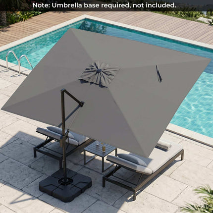 Offset Patio Umbrella, 300x390 cm, Grey, Crank Lift
