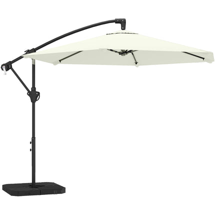 Boční slunečník, 3 m, krémová, kovový rám, UPF 30+