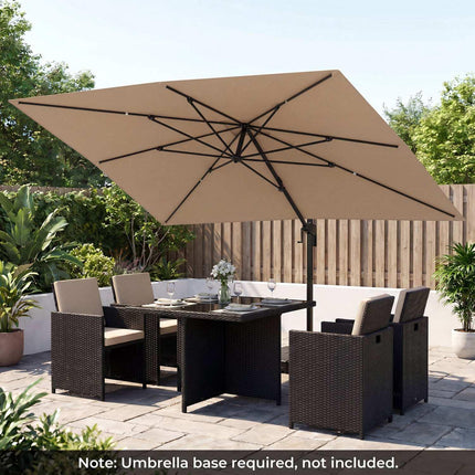 Offset Patio Umbrella with Crank Lift, 300x390 cm, Brown