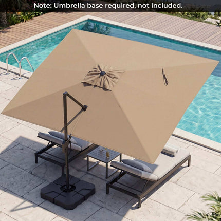 Offset Patio Umbrella with Crank Lift, 300x390 cm, Brown