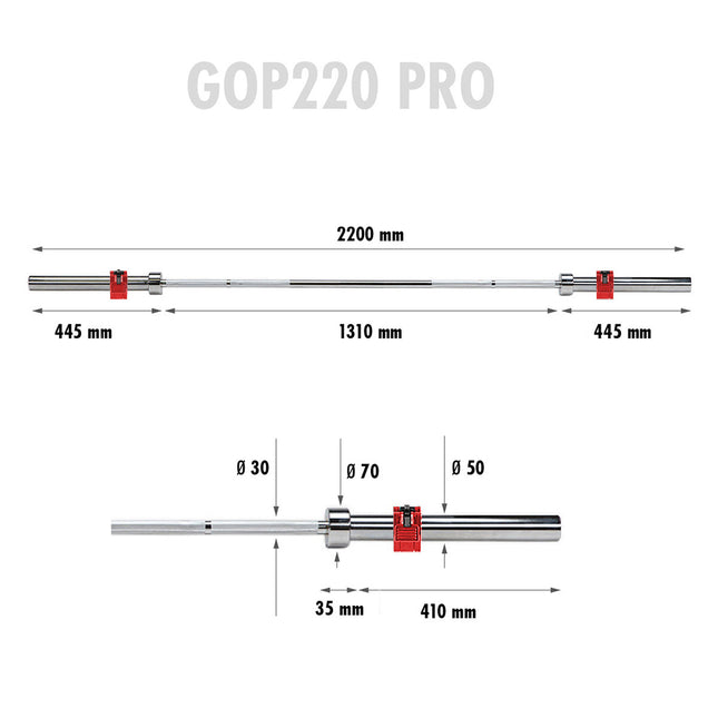 Olympijská osa 2200 mm s objímkami Lock Jaw