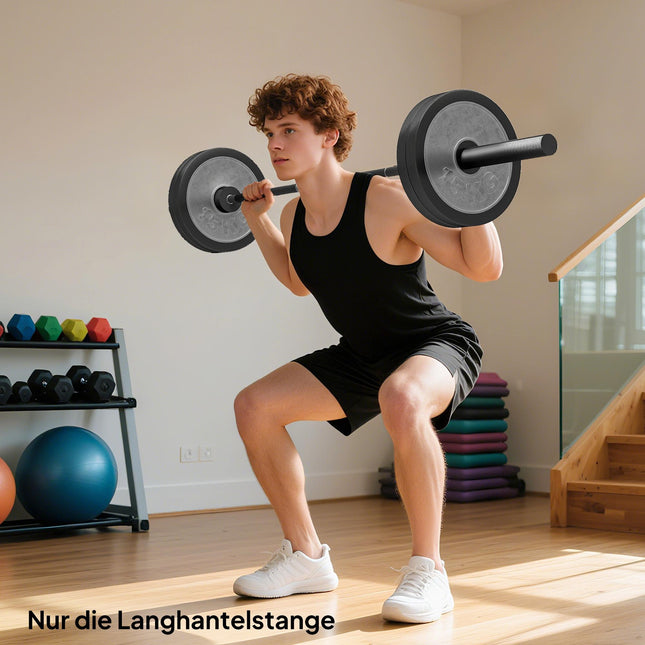 Olympijská osa, 180 cm ocel, nosnost 200 kg, černá