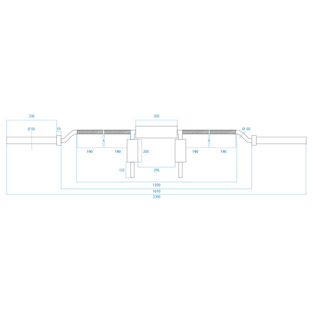 Olympijská bicepsová osa 220 cm – ocel, nosnost 320 kg