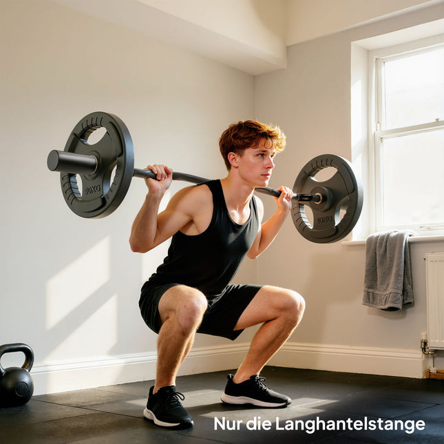 Olympijská bicepsová osa, objímky 5 cm, ocel, nosnost 100 kg
