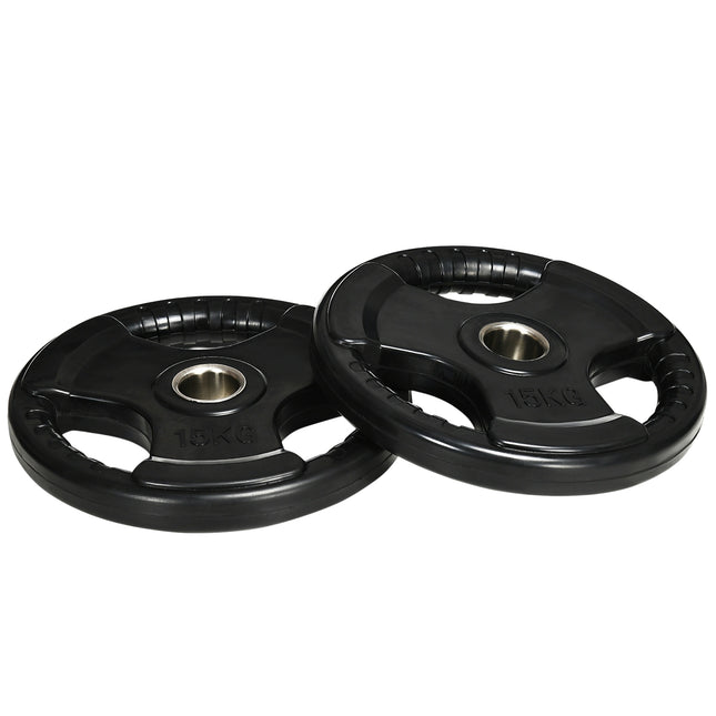 Olympijské kotouče Tri-Grip, sada 2x15 kg, pogumované