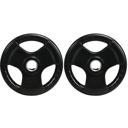 Olympijské kotouče Tri-Grip, sada 2x15 kg, pogumované
