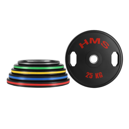 Olympijské kotouče, 2x25 kg, ocel a přírodní guma