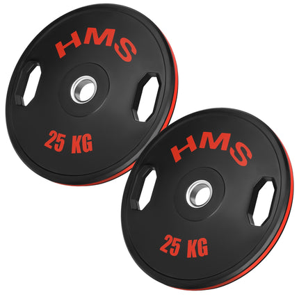 Olympijské kotouče, 2x25 kg, ocel a přírodní guma