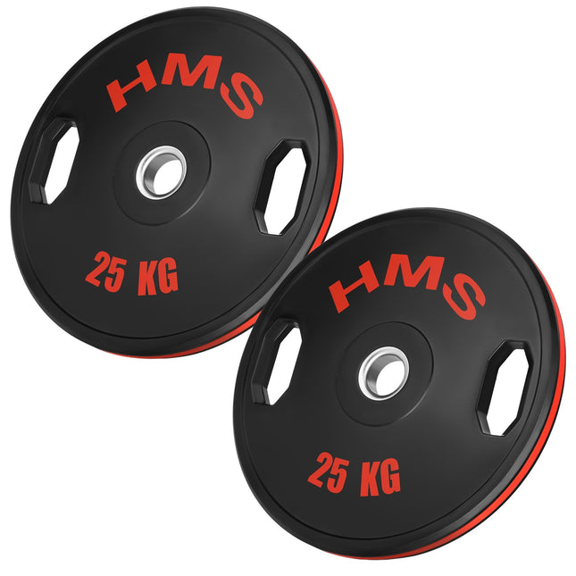 Olympijské kotouče, 2x25 kg, ocel a přírodní guma