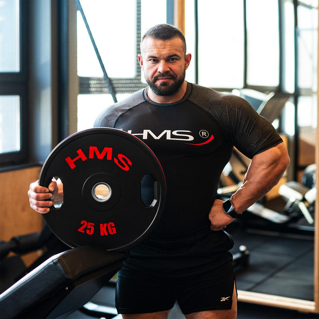 Olympijské kotouče, 2x25 kg, ocel a přírodní guma