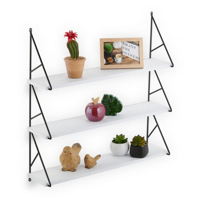 Open wandplank met 3 planken