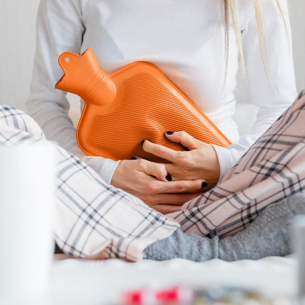 Orange Wärmflasche 2L – Auslaufsicher, Schmerzlinderung