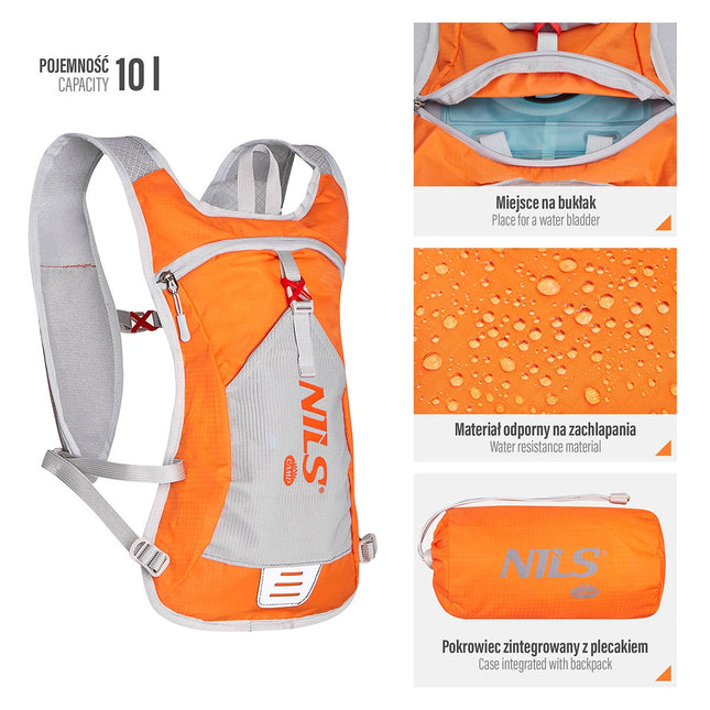 Orange Running Backpack, Lightweight, Water-Resistant