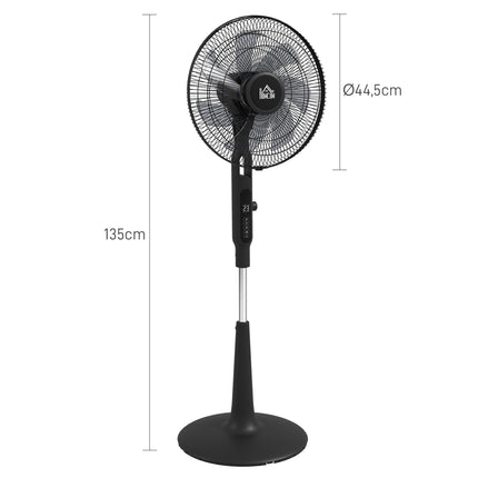 Oscilační stojanový ventilátor s dálkovým ovládáním, 28 rychlostí, časovač