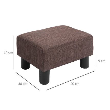 Lněný taburet, obdélníkový, nosnost 100 kg, hnědý