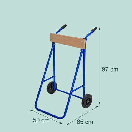 Stojan na přívěsný motor, ocel a dřevo, nosnost 100kg