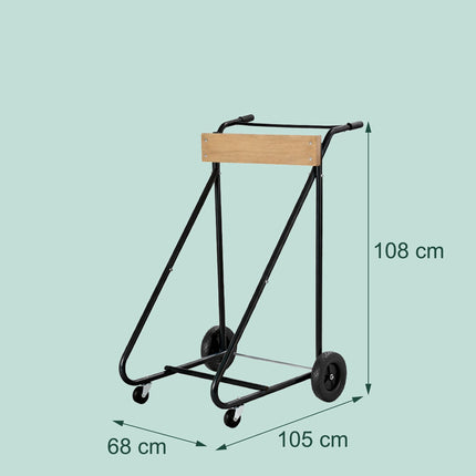 Stojan na přívěsný motor, ocel a dřevo, nosnost 150 kg