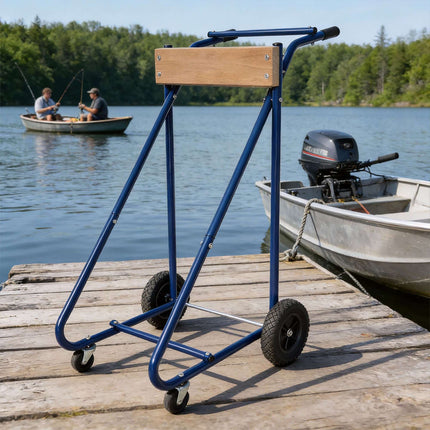 Stojan na přívěsný motor, ocel a dřevo, nosnost 150 kg