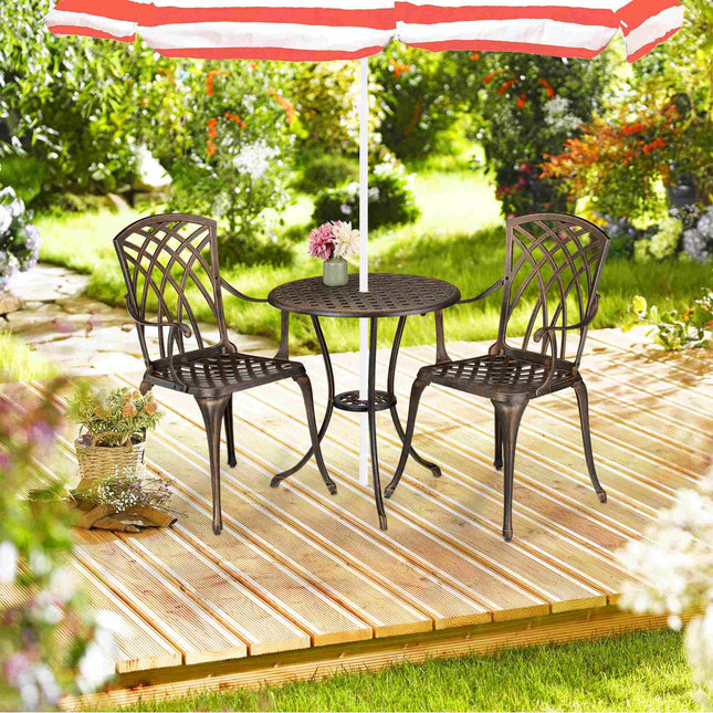 Venkovní 3dílný vintage bistro set – stůl a židle