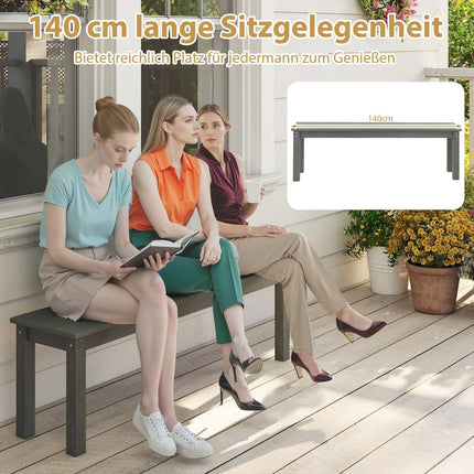 Venkovní 3místná lavice, odolné HDPE, 140 cm