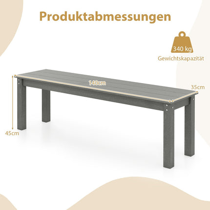 Venkovní 3místná lavice, odolné HDPE, 140 cm