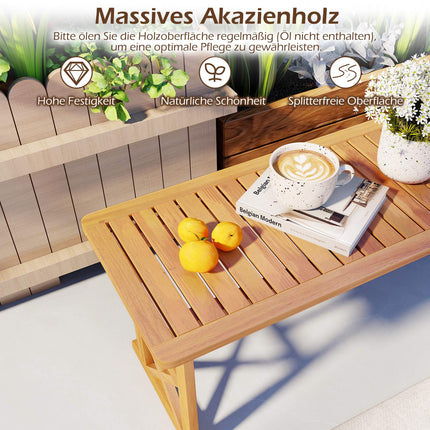 Venkovní lavice z akátového dřeva, 130 cm, pro 2-3 osoby, laťkový design