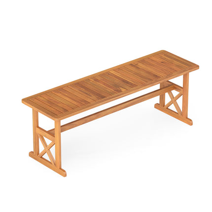 Venkovní lavice z akátového dřeva, 130 cm, pro 2-3 osoby, laťkový design