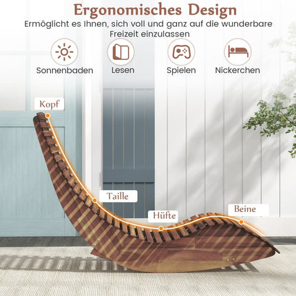 Venkovní houpací lehátko z akátového dřeva, ergonomické, 157cm